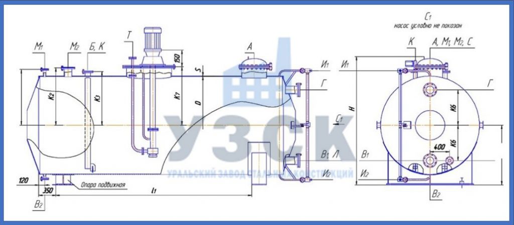 Чертеж емкости ГКК в Евпатории